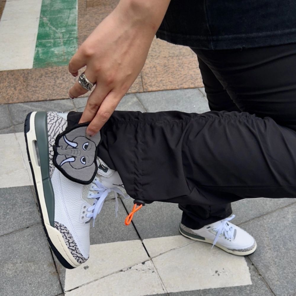 Air Jordan 3 Retro Hide N' Sneak Light Ash in Grey - product image from the listing.