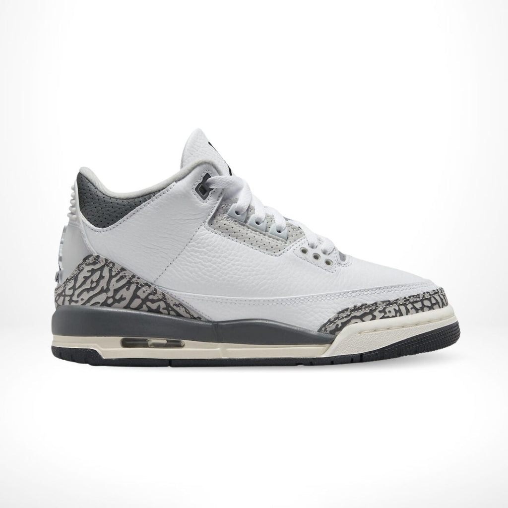 Air Jordan 3 Retro Hide N' Sneak Light Ash in Grey - product image from the listing.
