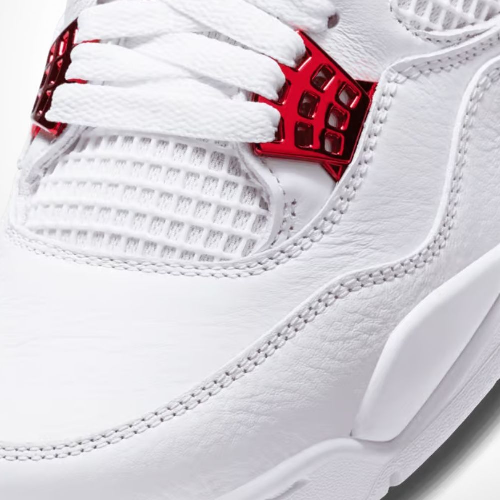 Air Jordan 4 Metallic Pack in White Red - product image from the listing.