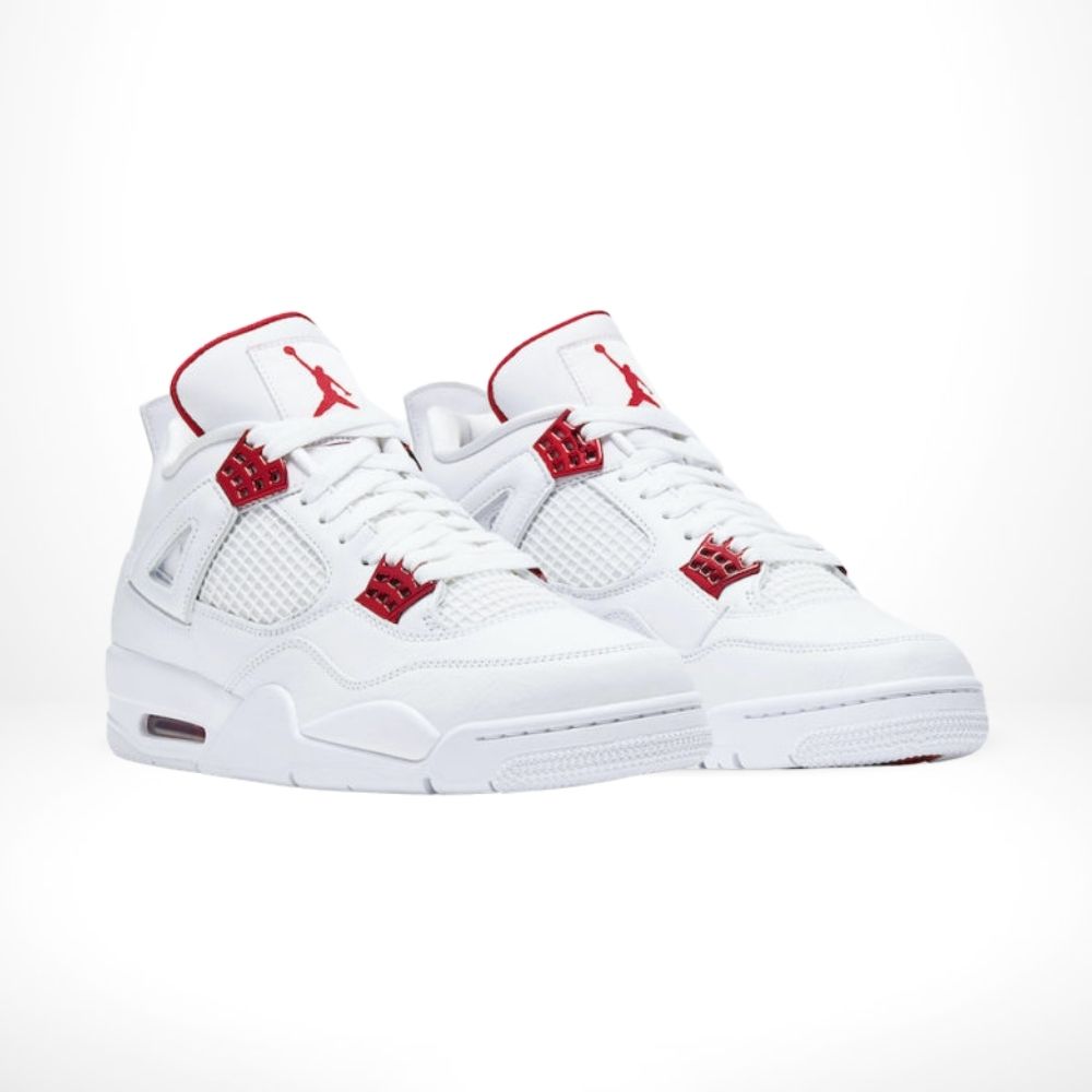 Air Jordan 4 Metallic Pack in White Red - product image from the listing.