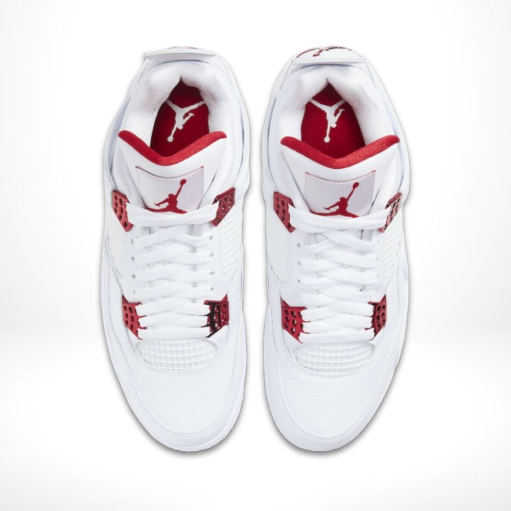 Air Jordan 4 Metallic Pack in White Red - product image from the listing.