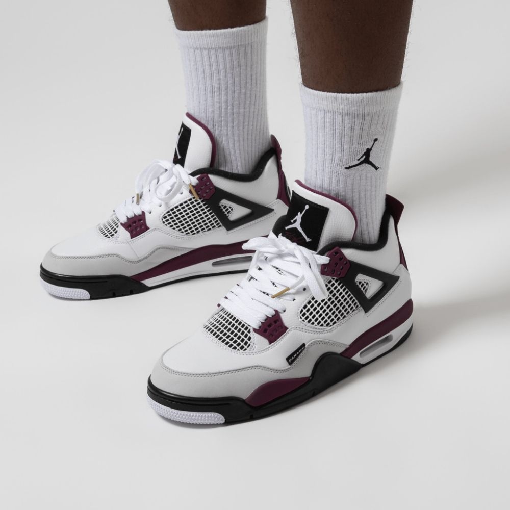 Air Jordan 4 Retro x Paris Saint-Germain in Bordeaux White - product image from the listing.