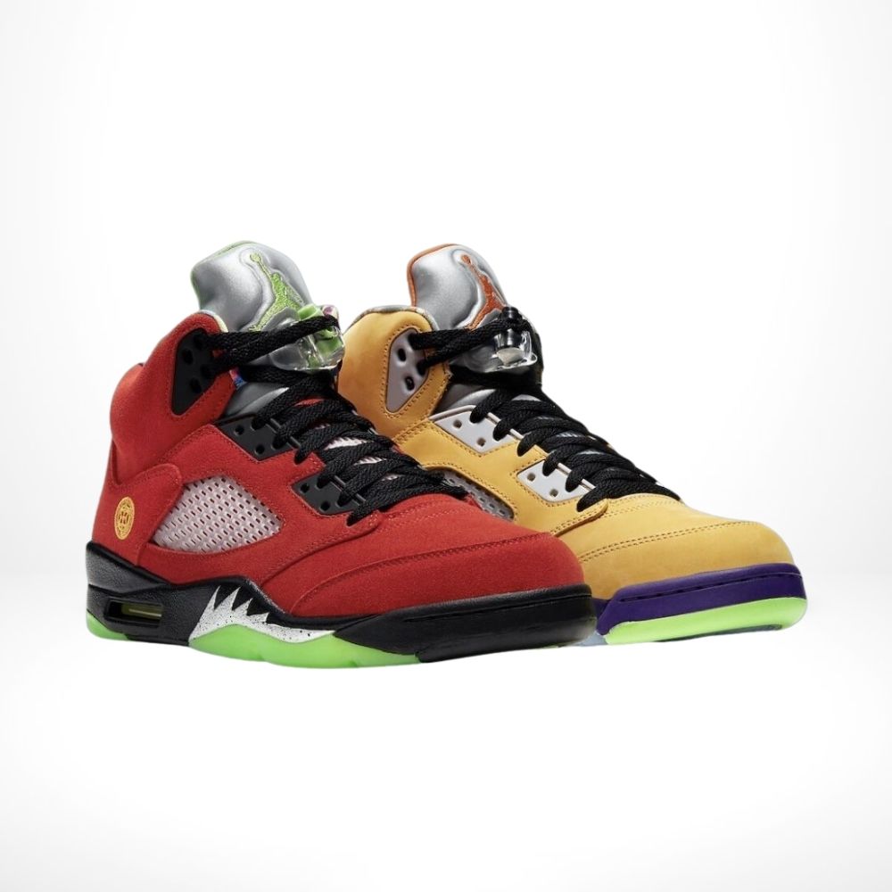 Air Jordan 5 Retro SE What The in Red Yellow - product image from the listing.