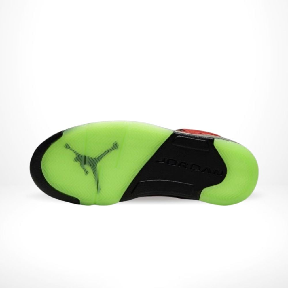 Air Jordan 5 Retro SE What The in Red Yellow - product image from the listing.