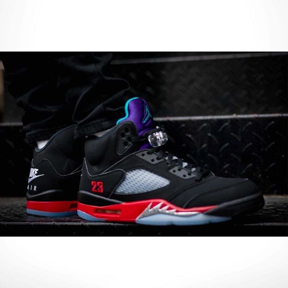 Air Jordan 5 Retro Top 3 in Black Red - product image from the listing.