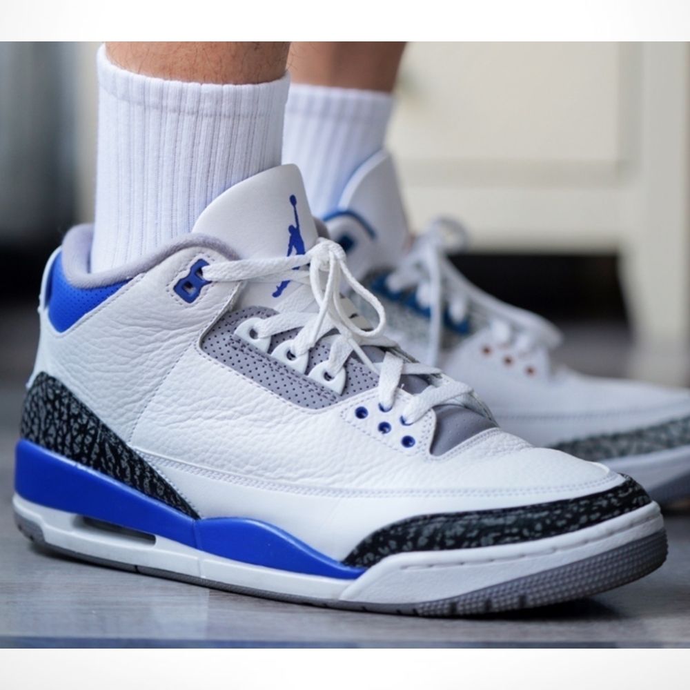 Air Jordan 3 Retro Racer in Blue - product image from the listing.