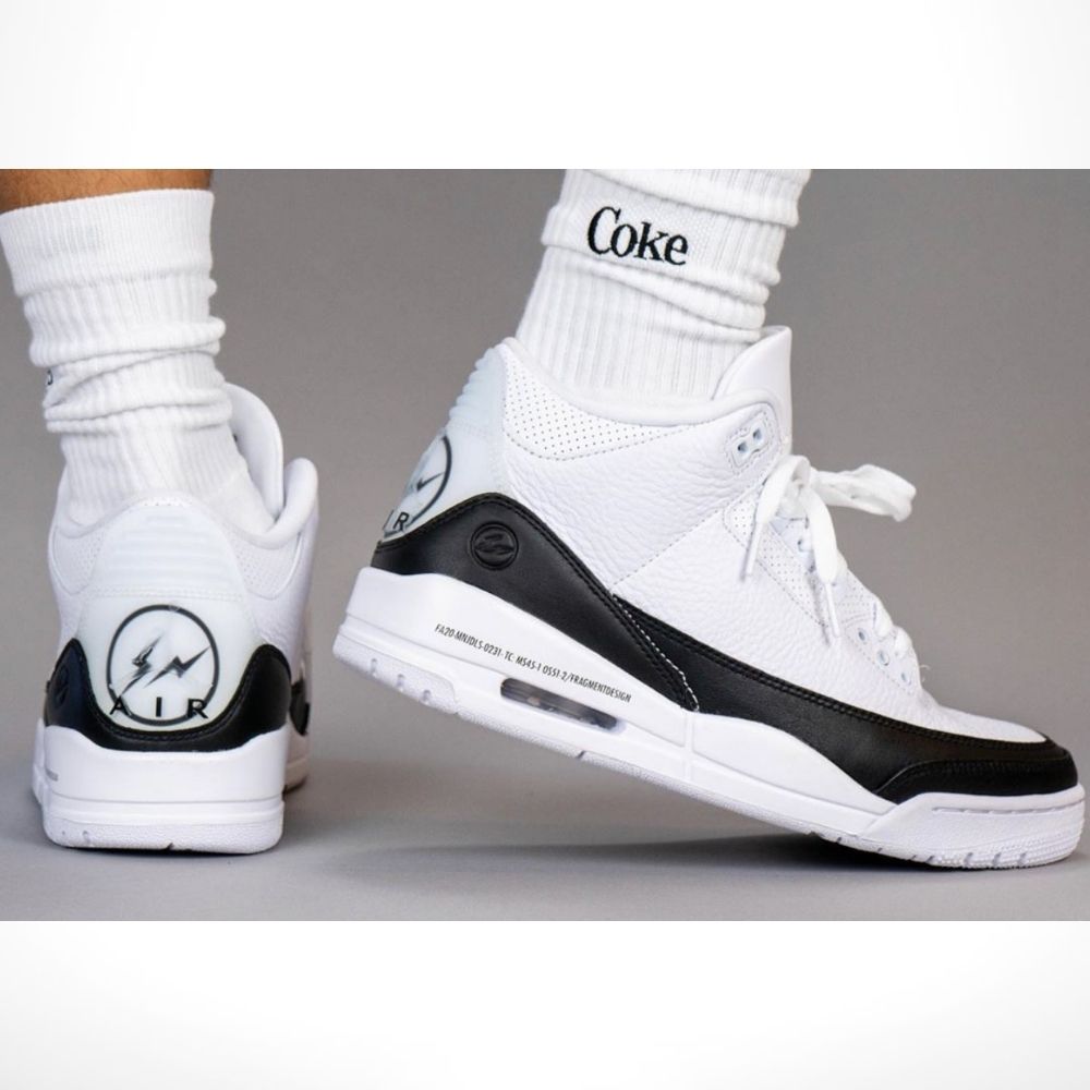 Air Jordan 3 Retro SP x Fragment Design in White - product image from the listing.