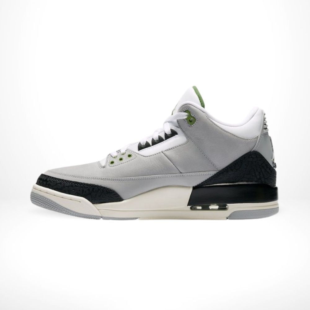 Air Jordan 3 Retro Chlorophyll in Grey Black - product image from the listing.
