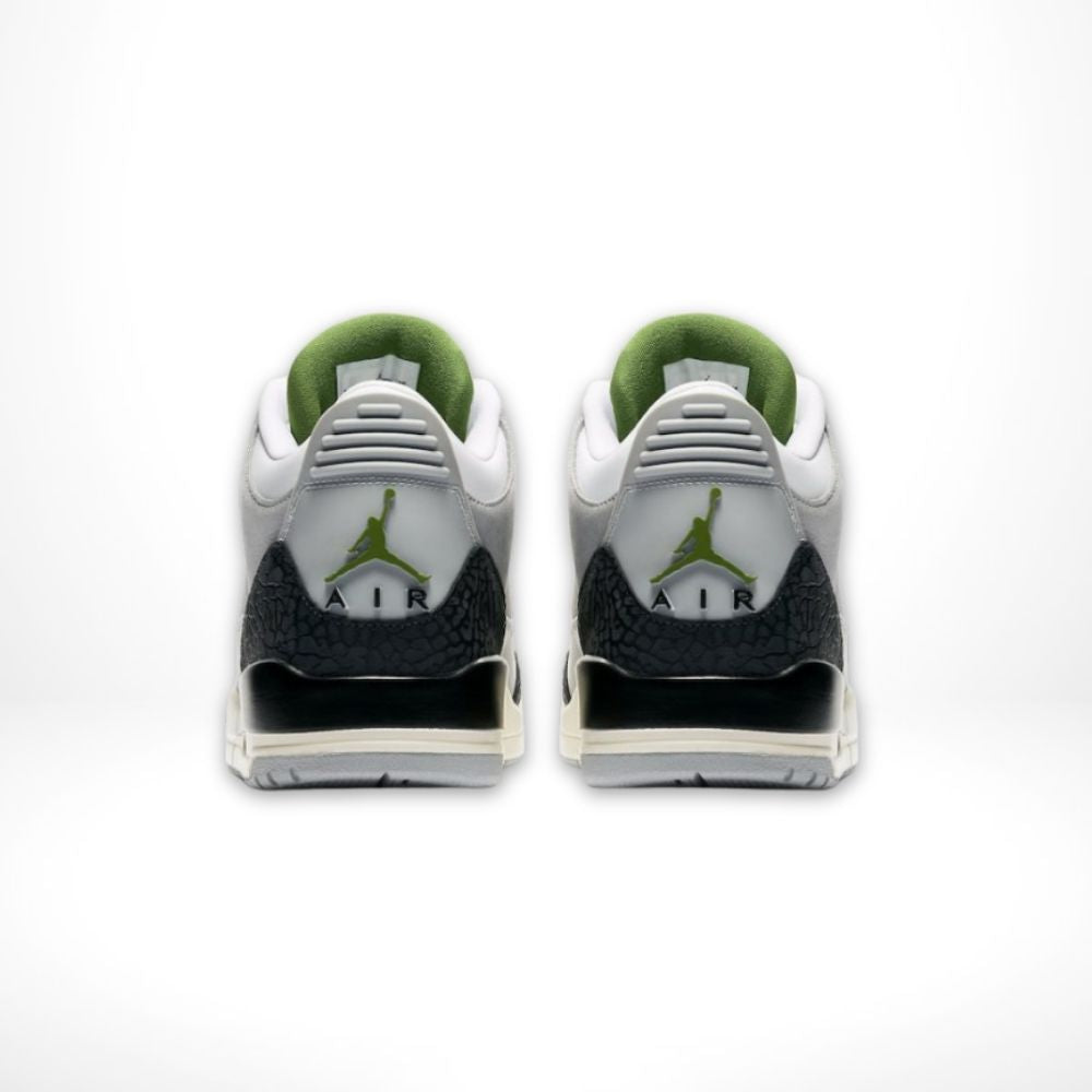 Air Jordan 3 Retro Chlorophyll in Grey Black - product image from the listing.