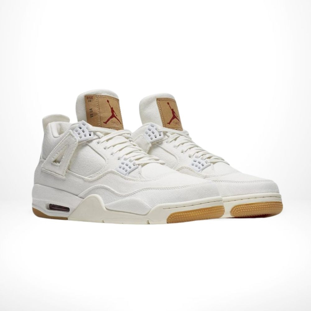 Air Jordan 4 Retro x Levis in White Denim - product image from the listing.
