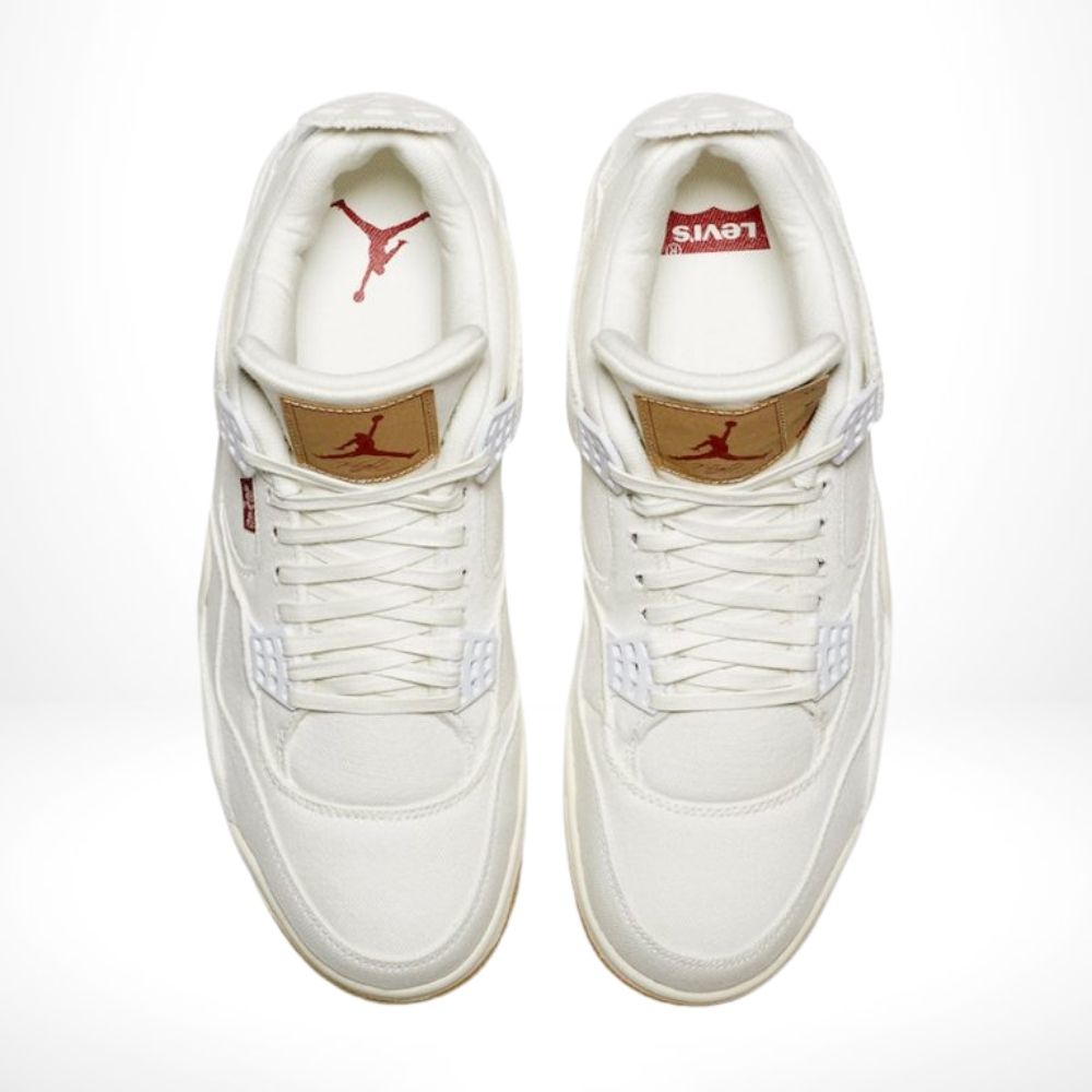 Air Jordan 4 Retro x Levis in White Denim - product image from the listing.