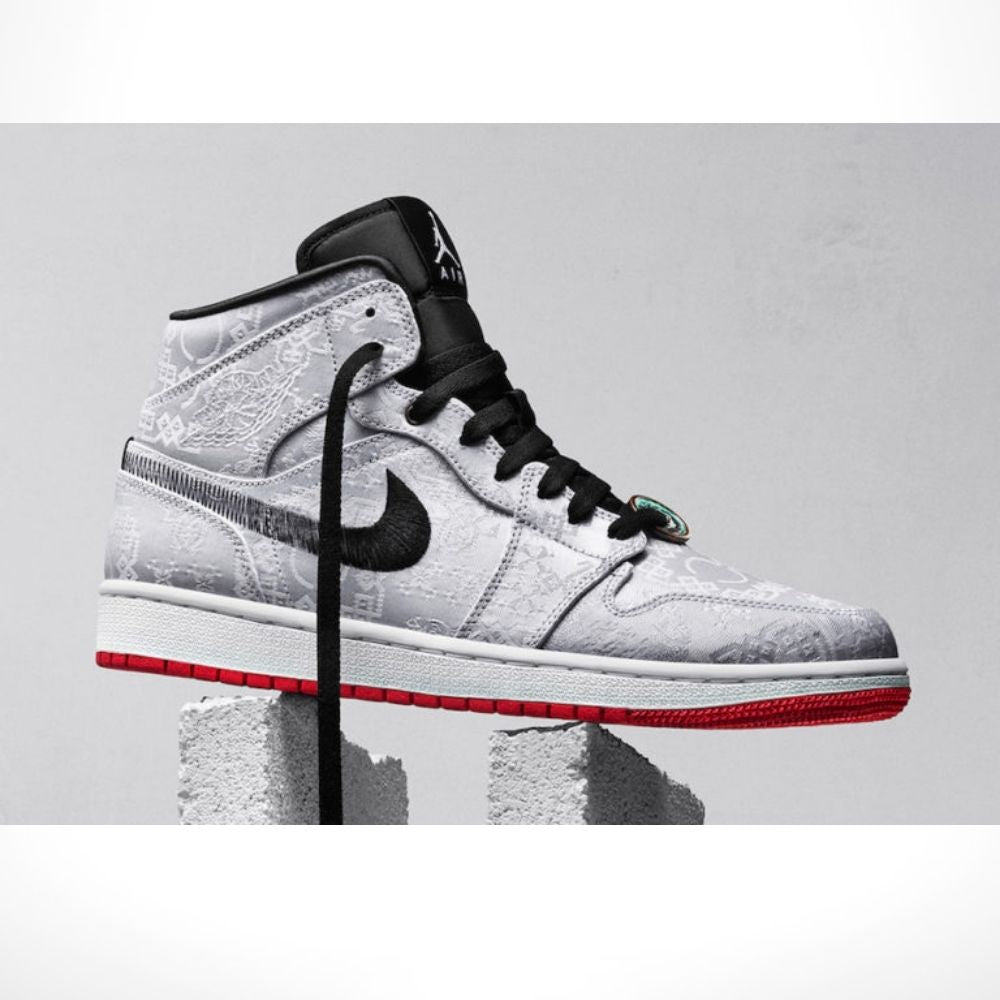CU2804-100 - Air Jordan 1 Mid x Clot Fearless Grey - product image from the listing.