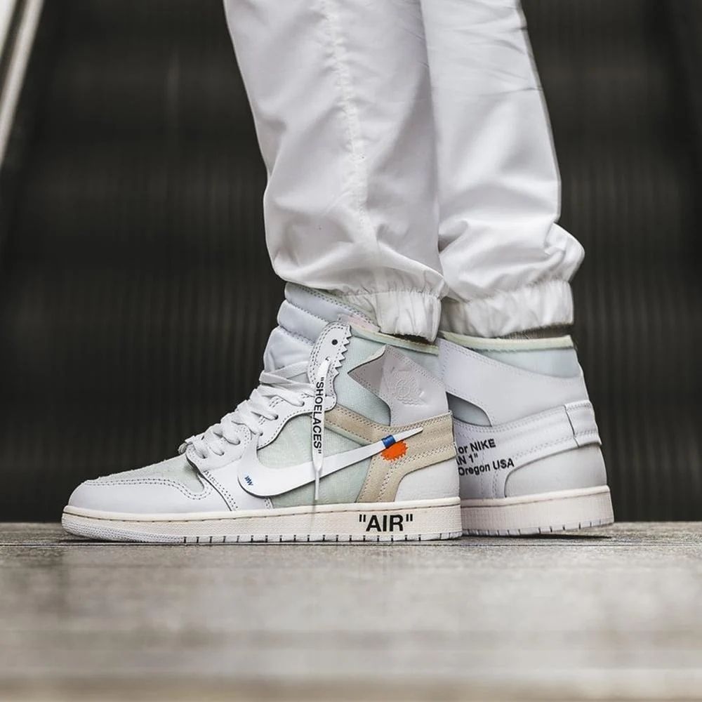 Air Jordan 1 Retro High OG x Off-White Euro in White - product image from the listing.