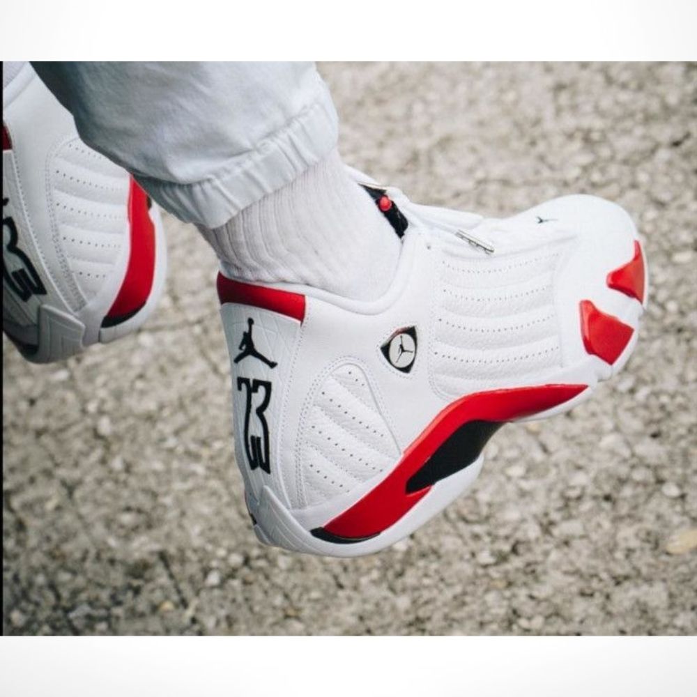 Air Jordan 14 Retro Candy Cane in Red White - product image from the listing.
