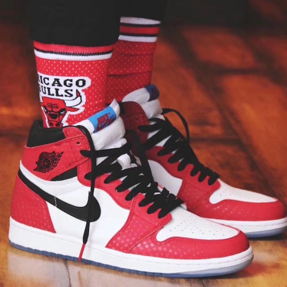 Air Jordan 1 Retro High Spider-Man in Red - product image from the listing.