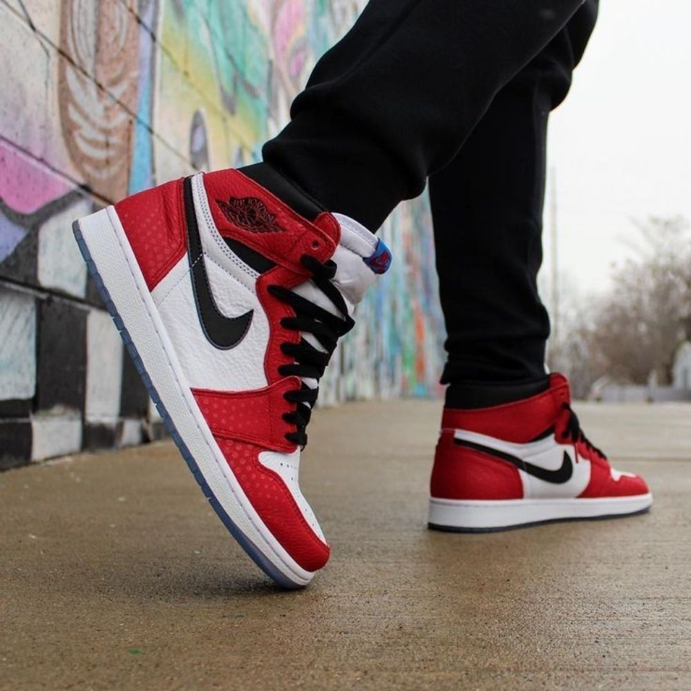 Air Jordan 1 Retro High Spider-Man in Red - product image from the listing.