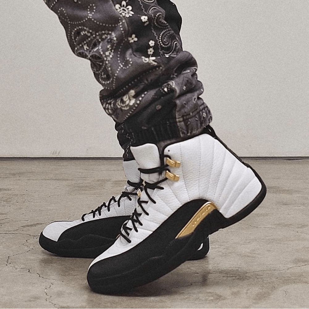 Air Jordan 12 Retro Royalty in Metallic Gold Black - product image from the listing.