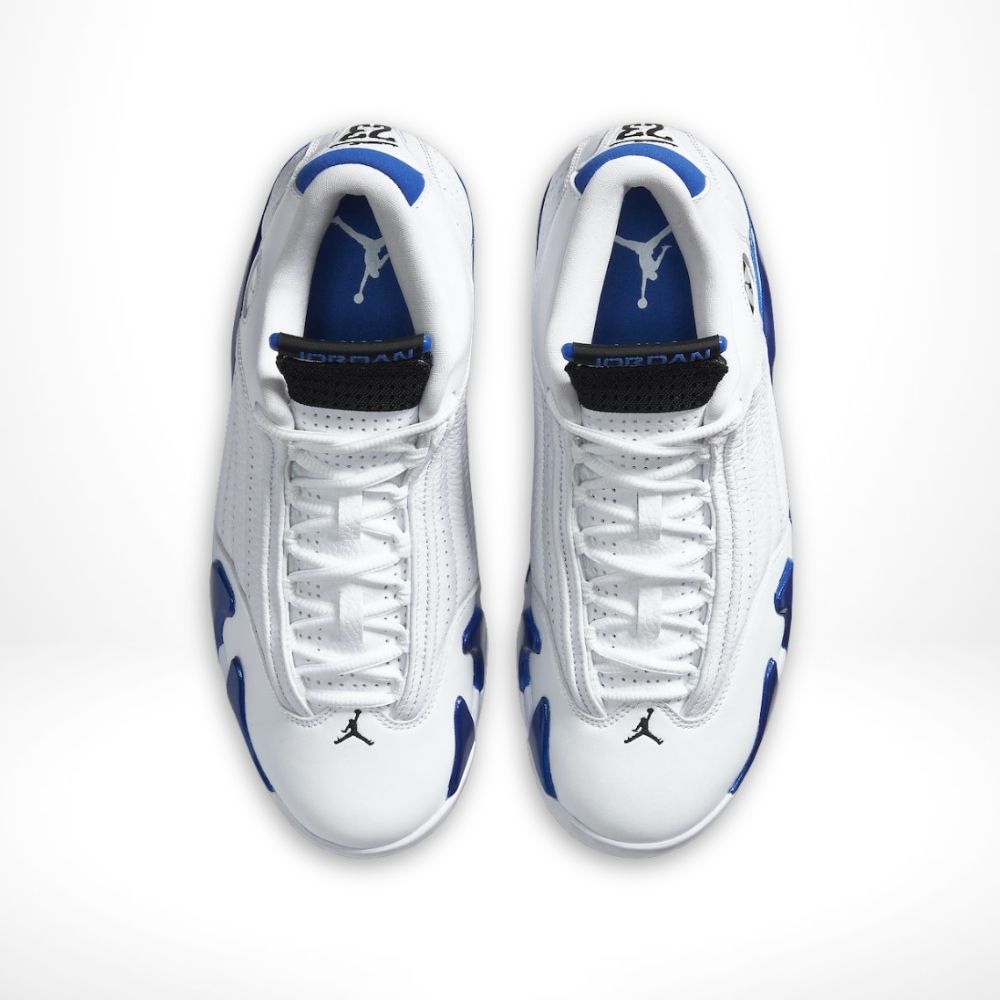 Air Jordan 14 Retro in Hyper Royal White - product image from the listing.