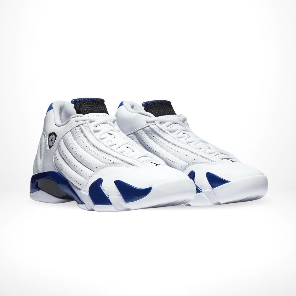 Air Jordan 14 Retro in Hyper Royal White - product image from the listing.