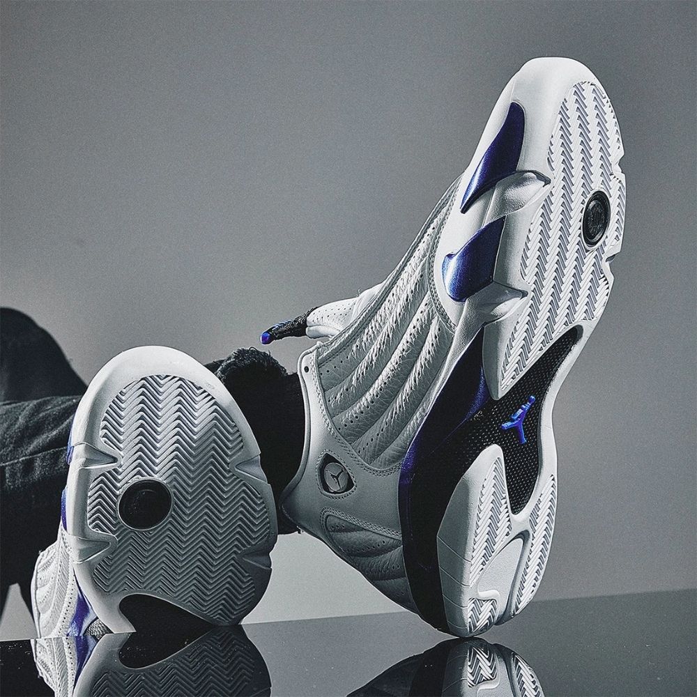 Air Jordan 14 Retro in Hyper Royal White - product image from the listing.
