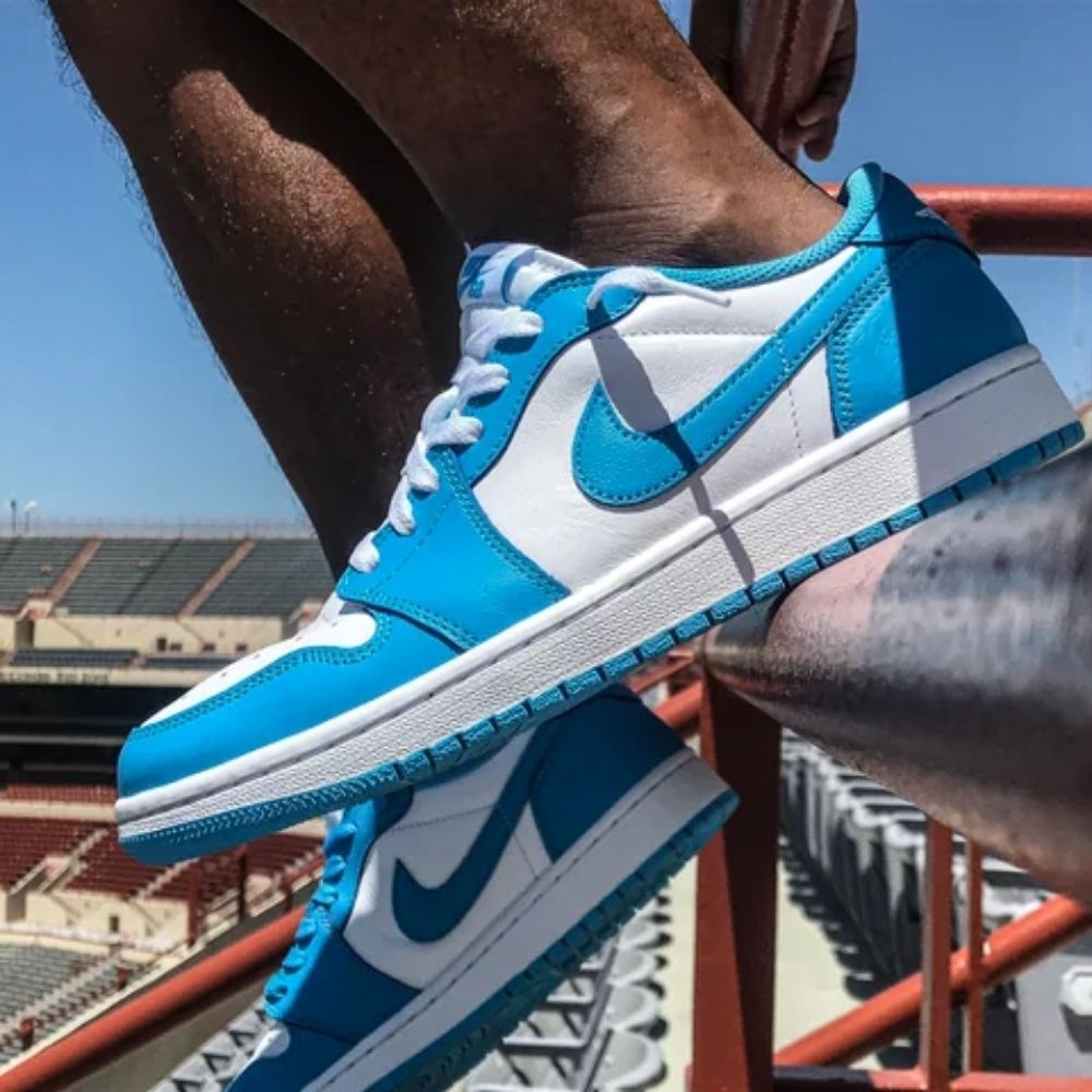 Air Jordan 1 Low OG in White University Blue - product image from the listing.