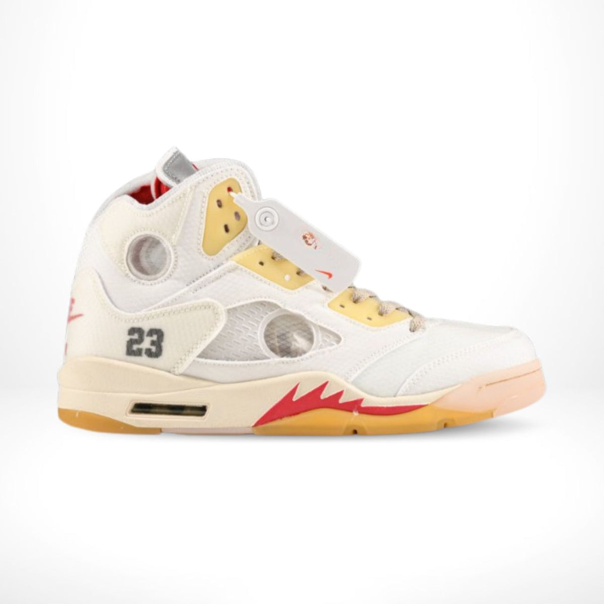 Air Jordan 5 Retro x Off-White in Cream - product image from the listing.