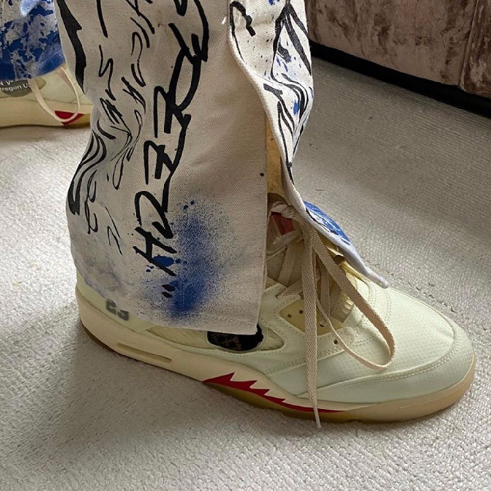 Air Jordan 5 Retro x Off-White in Cream - product image from the listing.
