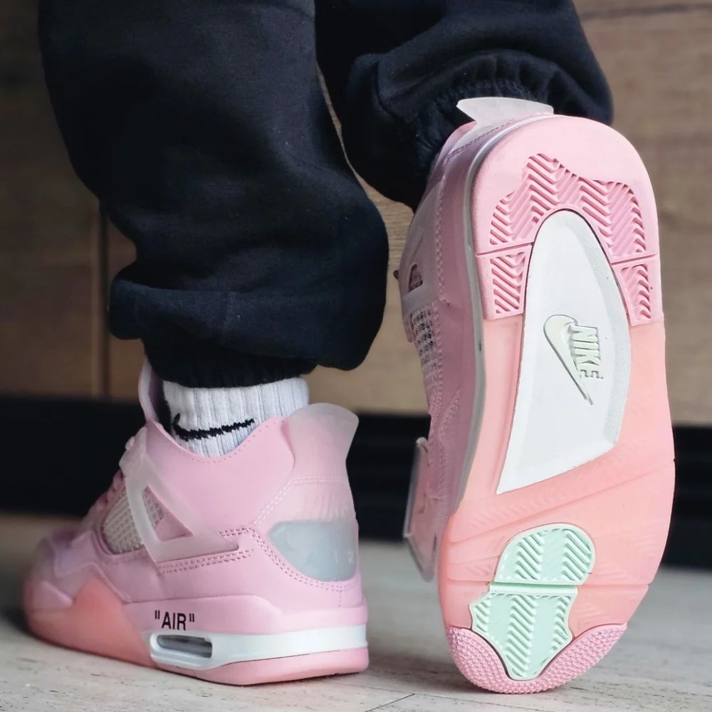 Air Jordan 4 x in Off White Sail Pink - product image from the listing.