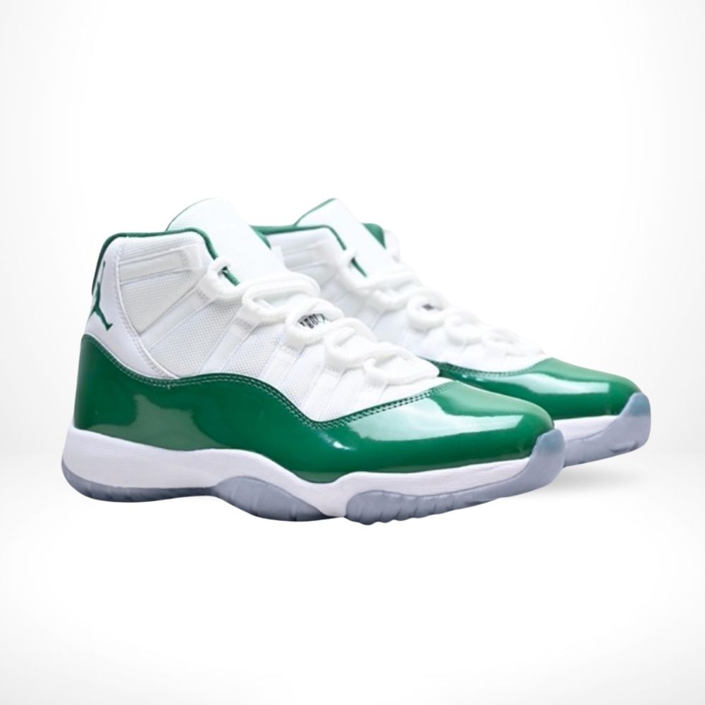 Air Jordan 11 Retro High in White And Green - product image from the listing.
