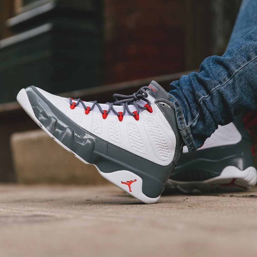 Air Jordan 9 Retro Fire in Red Grey - product image from the listing.
