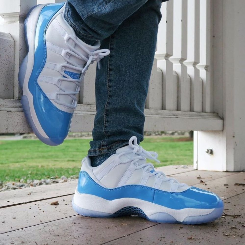 Air Jordan 11 UNC in University Blue White - product image from the listing.