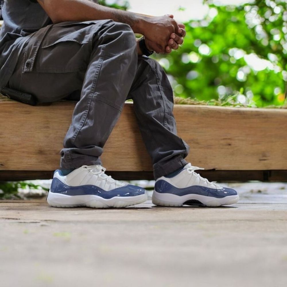 Air Jordan 11 UNC in University Blue White - product image from the listing.