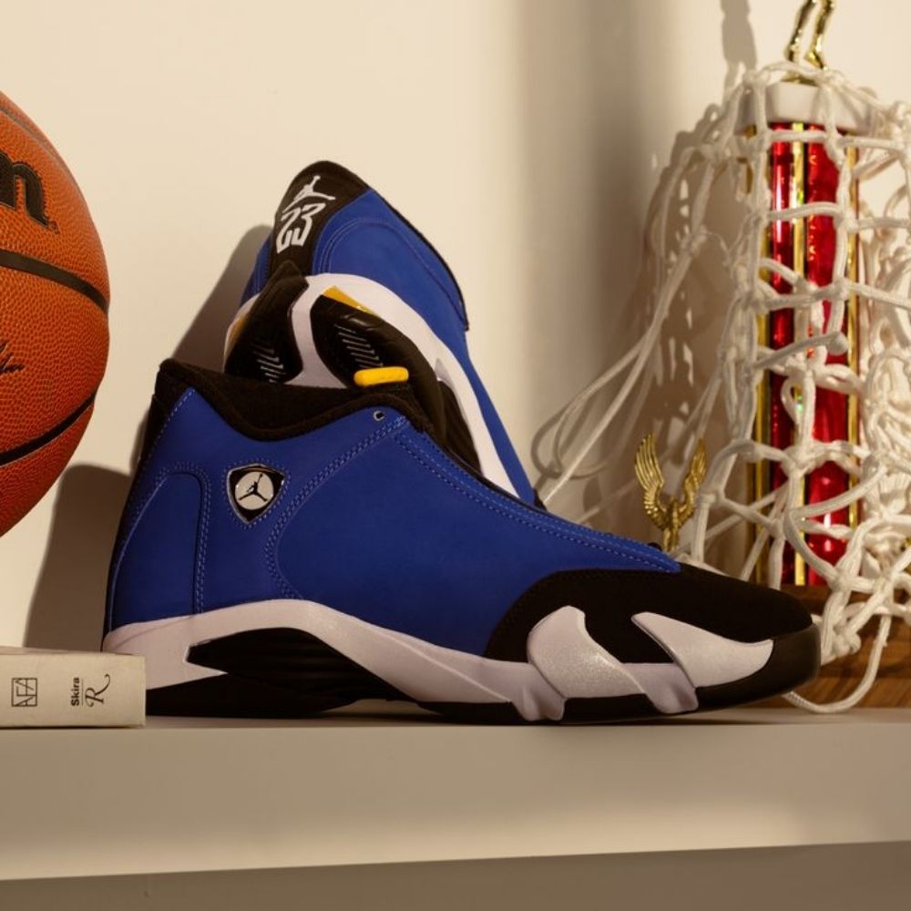 Air Jordan 14 Retro Laney Varsity in Royal - product image from the listing.