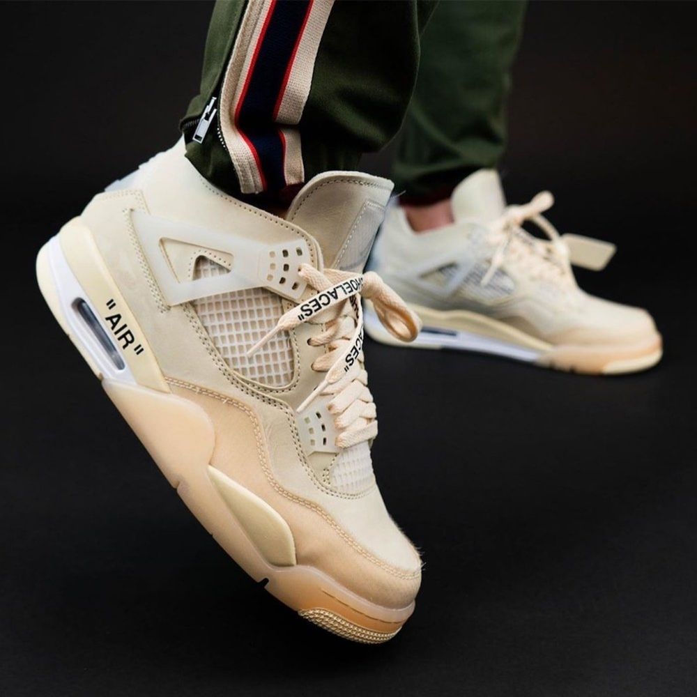 Air Jordan 4 Retro SP x Off-White in Sail - product image from the listing.