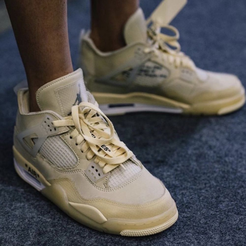 Air Jordan 4 Retro SP x Off-White in Sail - product image from the listing.