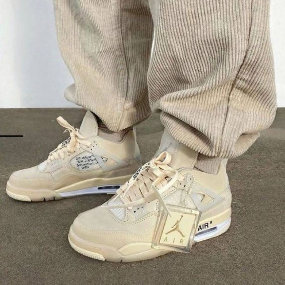 Air Jordan 4 Retro SP x Off-White in Sail - product image from the listing.
