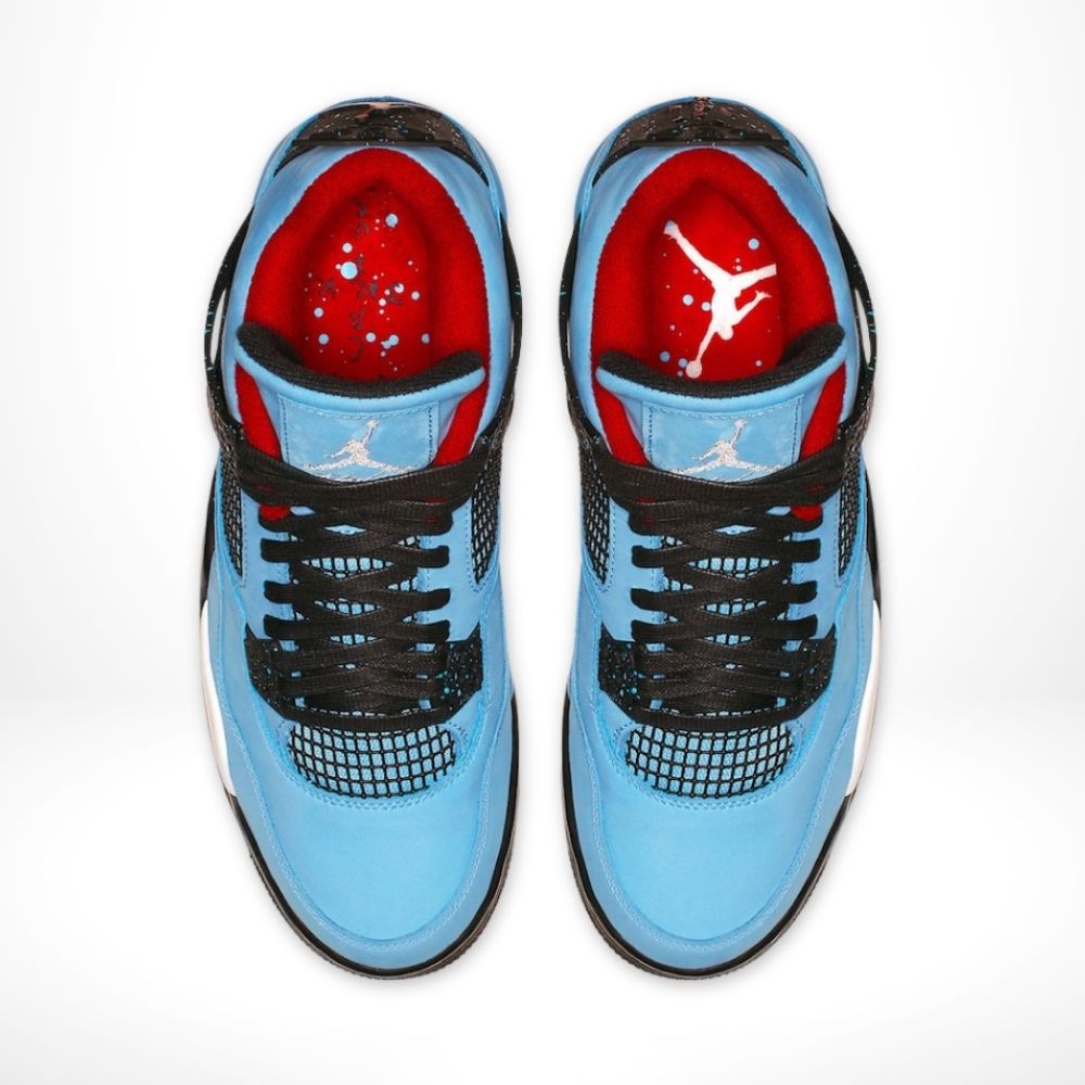 Air Jordan 4 Retro x Travis Scott Cactus Jack in University Blue - product image from the listing.