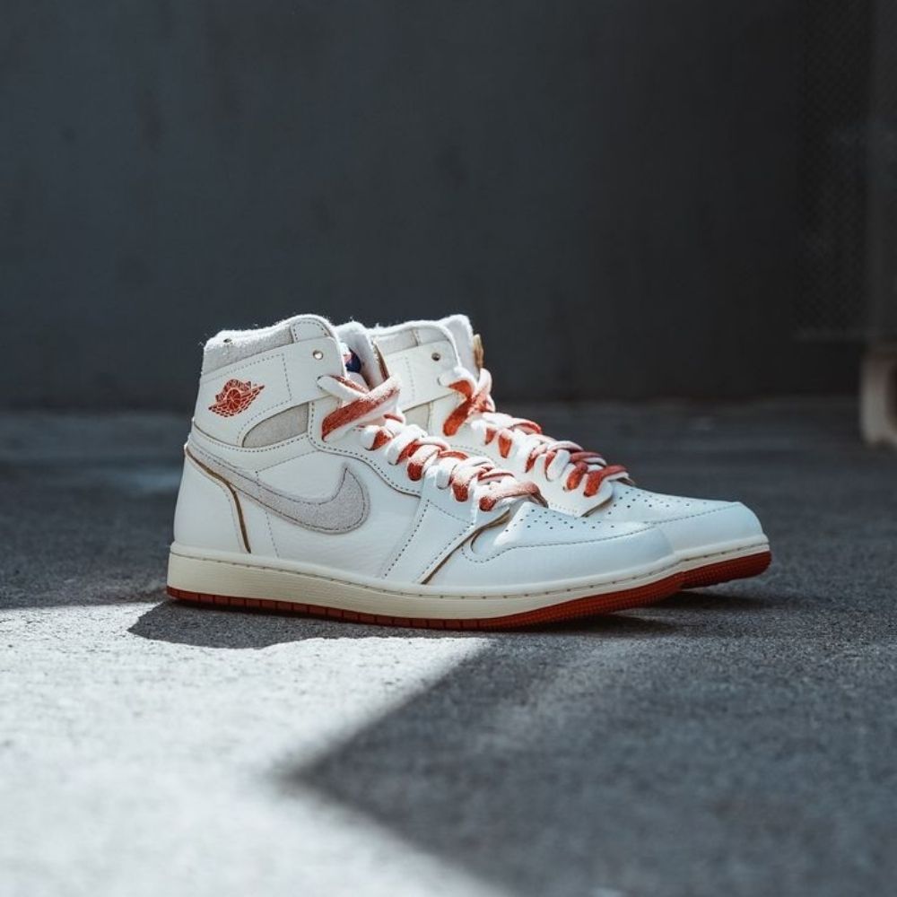 Air Jordan 1 Rare Air Cinnaba in Sail Light Bone - product image from the listing.