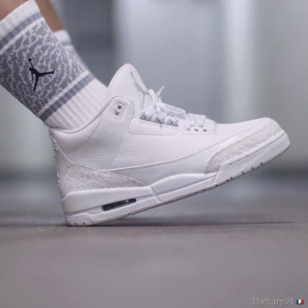 Air Jordan 3 Retro Pure Money in White - product image from the listing.