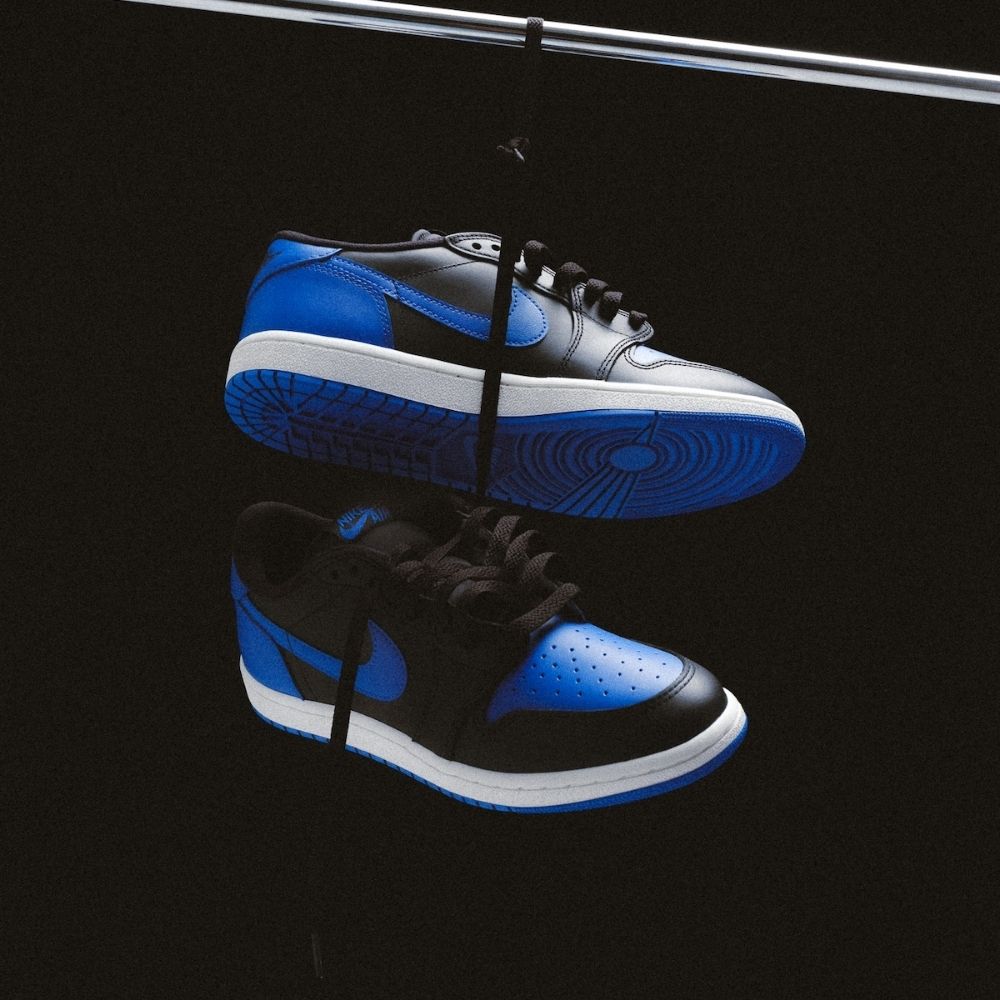 Air Jordan 1 Retro Low 85 in Royal Blue Black - product image from the listing.