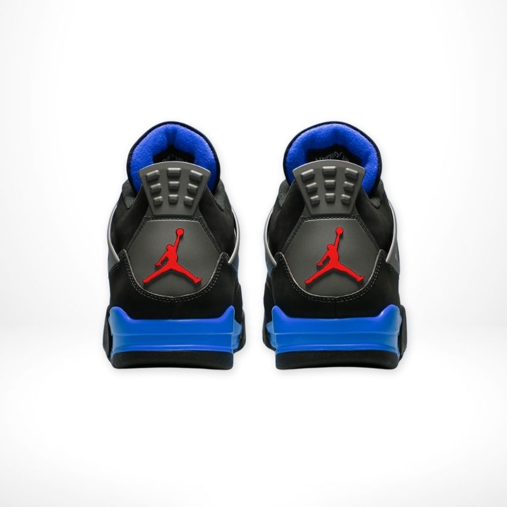 Air Jordan 4 in Black Deep Royal Blue - product image from the listing.