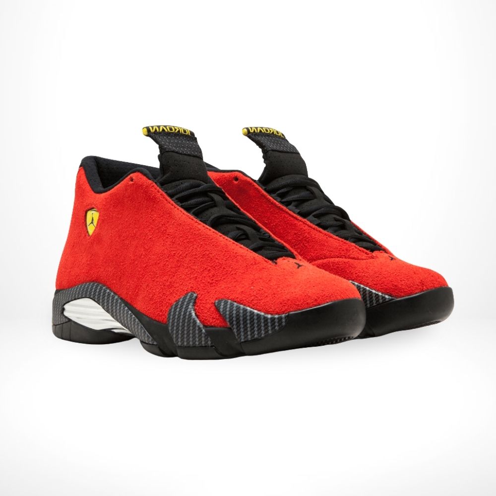 Air Jordan 14 Retro Ferrari Challenge in Red Black - product image from the listing.