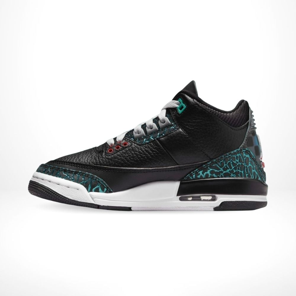 Air Jordan 3 in Black and Hyper Jade - product image from the listing.
