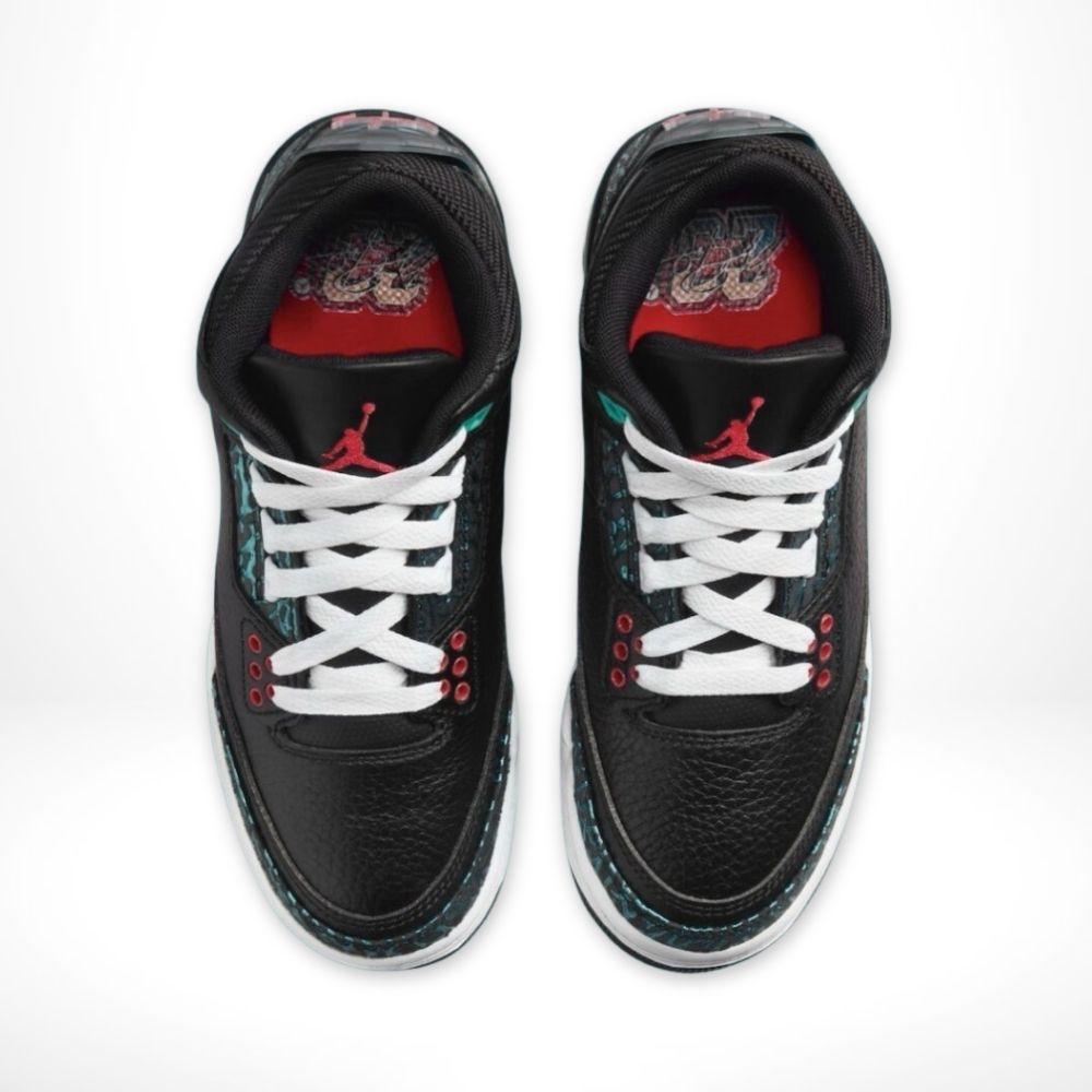 Air Jordan 3 in Black and Hyper Jade - product image from the listing.
