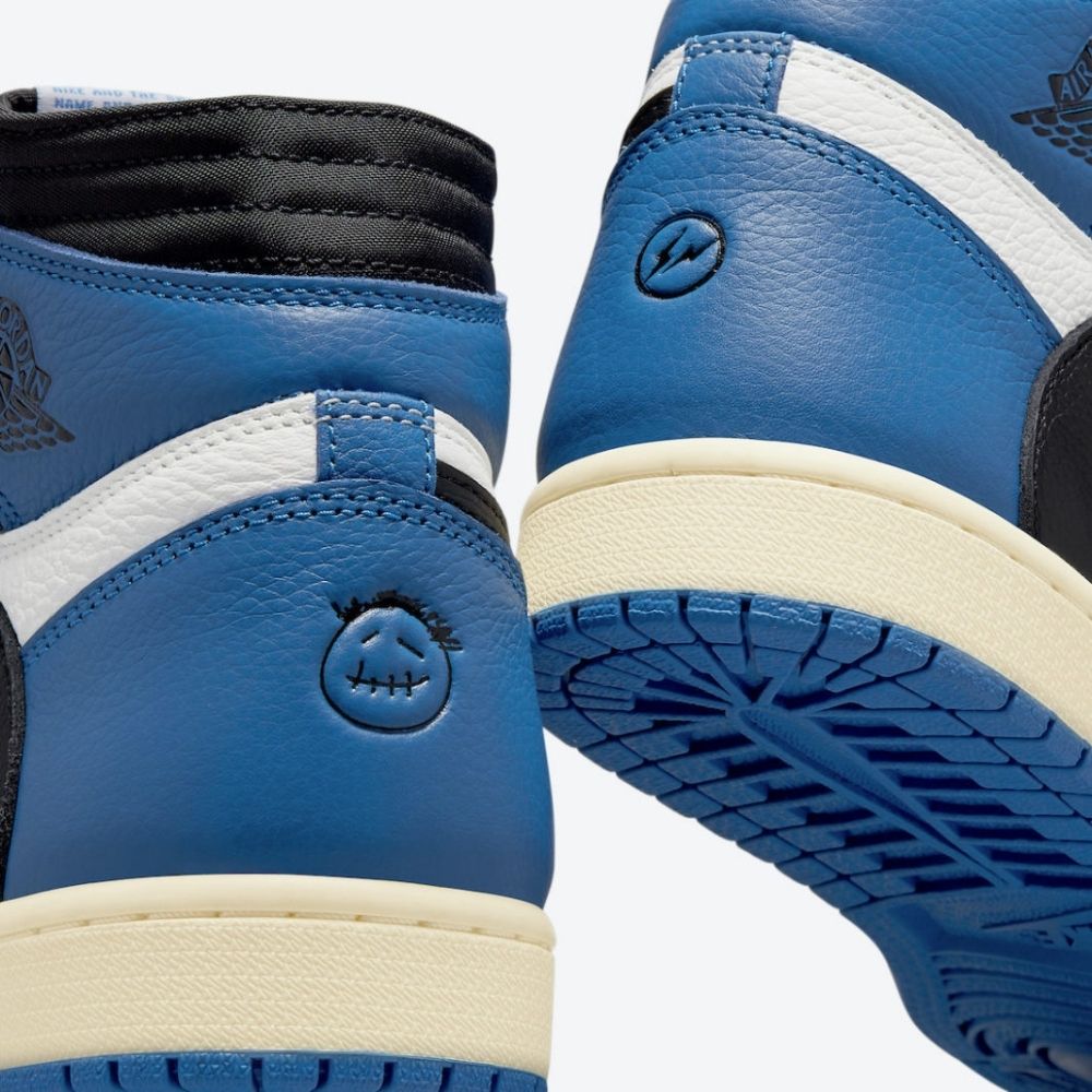 Air Jordan 1 High OG x Travis Scott x Fragment Military in Blue - product image from the listing.