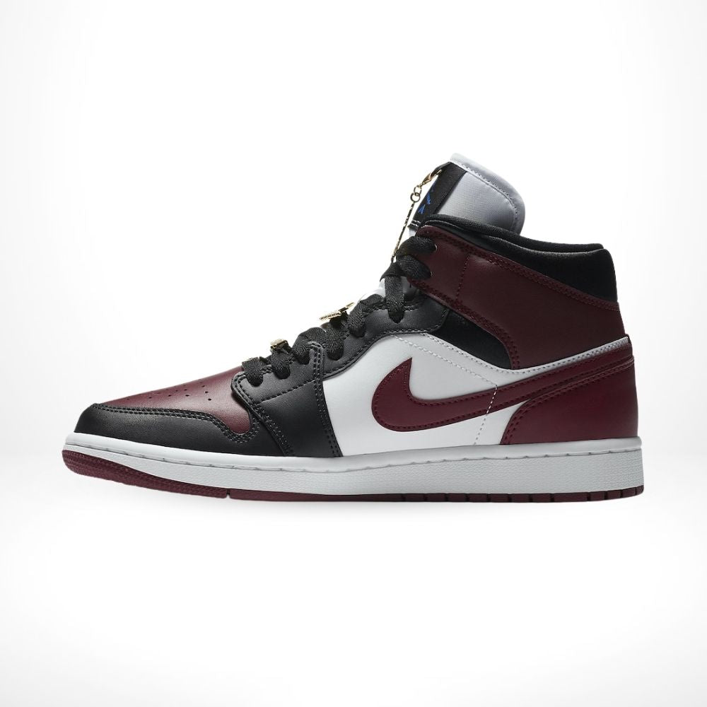 Black / Dark Beetroot (CZ4385-016) - Air Jordan 1 Mid SE Gold Pendants - product image from the listing.