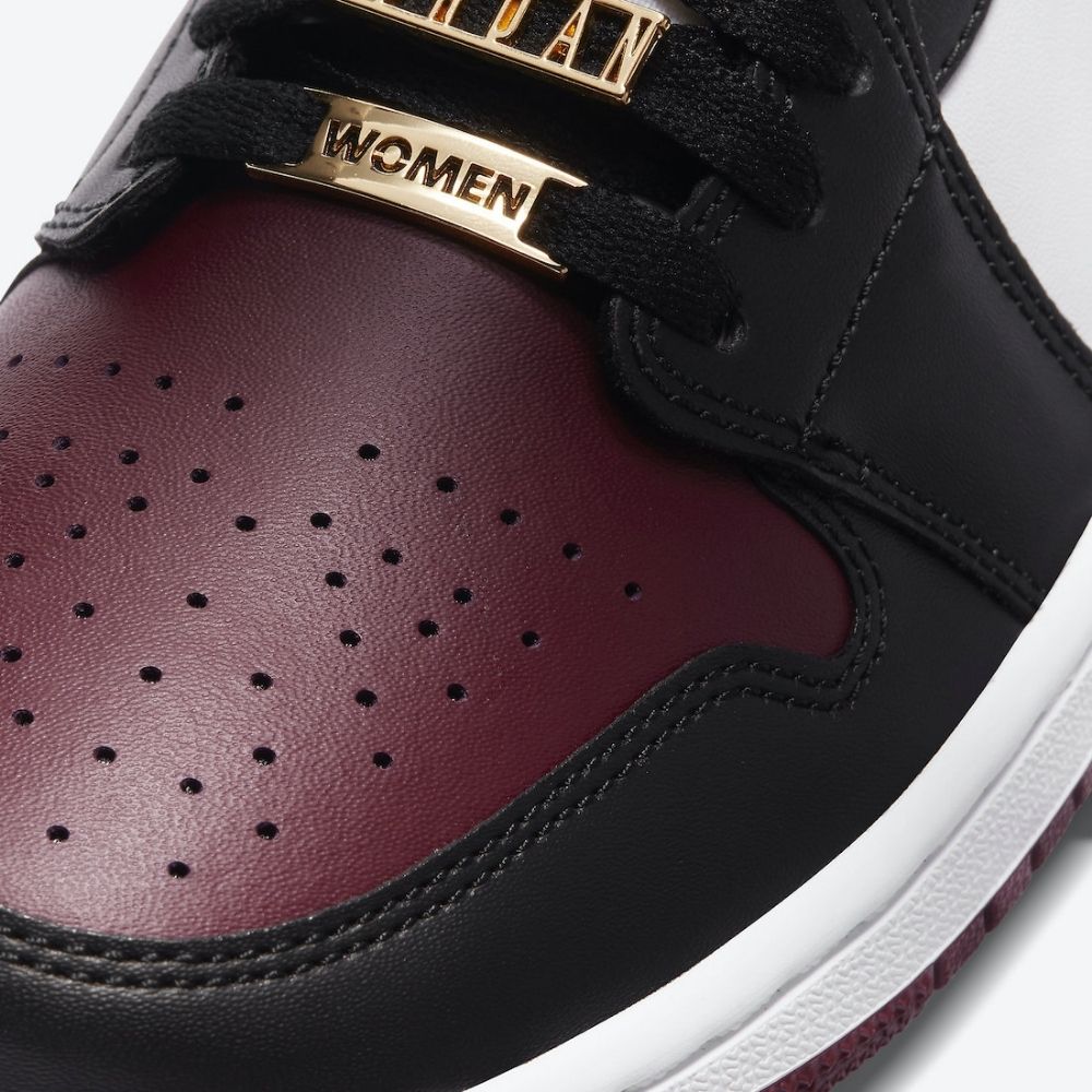 Black / Dark Beetroot (CZ4385-016) - Air Jordan 1 Mid SE Gold Pendants - product image from the listing.
