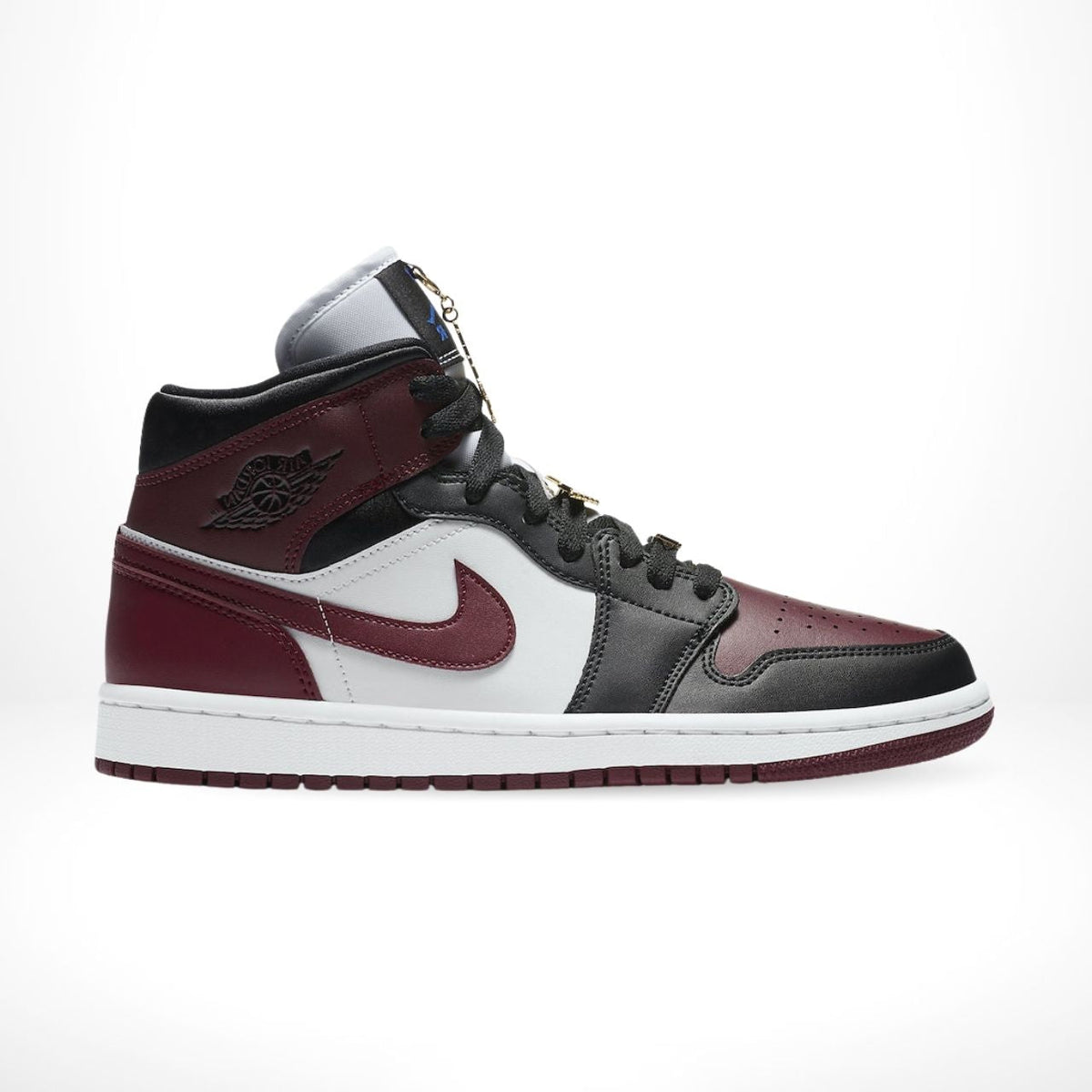 Black / Dark Beetroot (CZ4385-016) - Air Jordan 1 Mid SE Gold Pendants - product image from the listing.