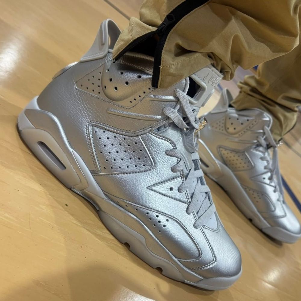 Air Jordan 6 Retro x Paris Saint Germain in Silver - product image from the listing.
