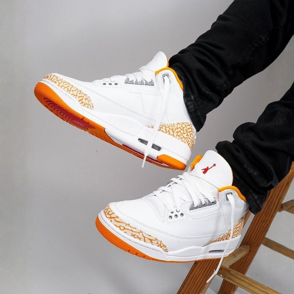 Air Jordan 3 Orange Citrus in White - product image from the listing.